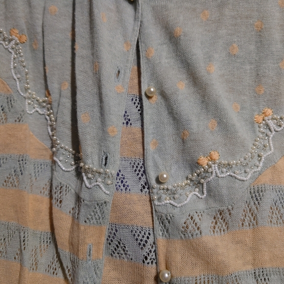 FIVE PLUS pearl button short sleeve cardigan - Picture 3 of 5